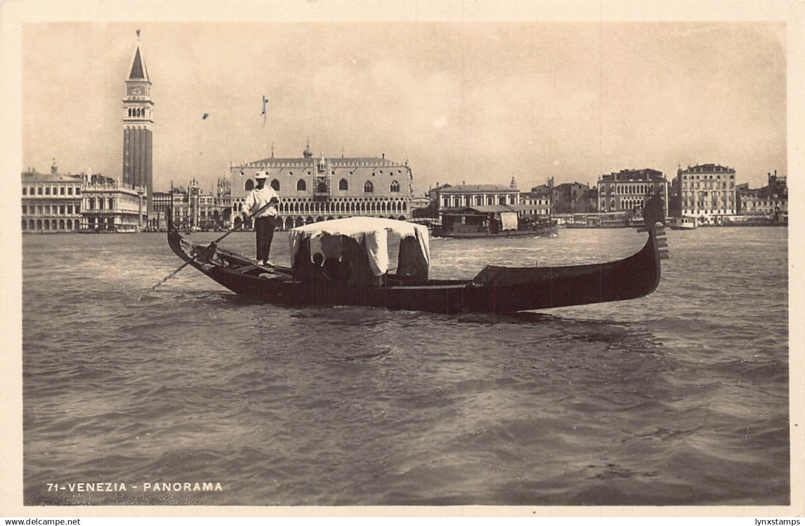 A924 Italy 1931 Venezia Venice Panorama Gondola RPPC postcard