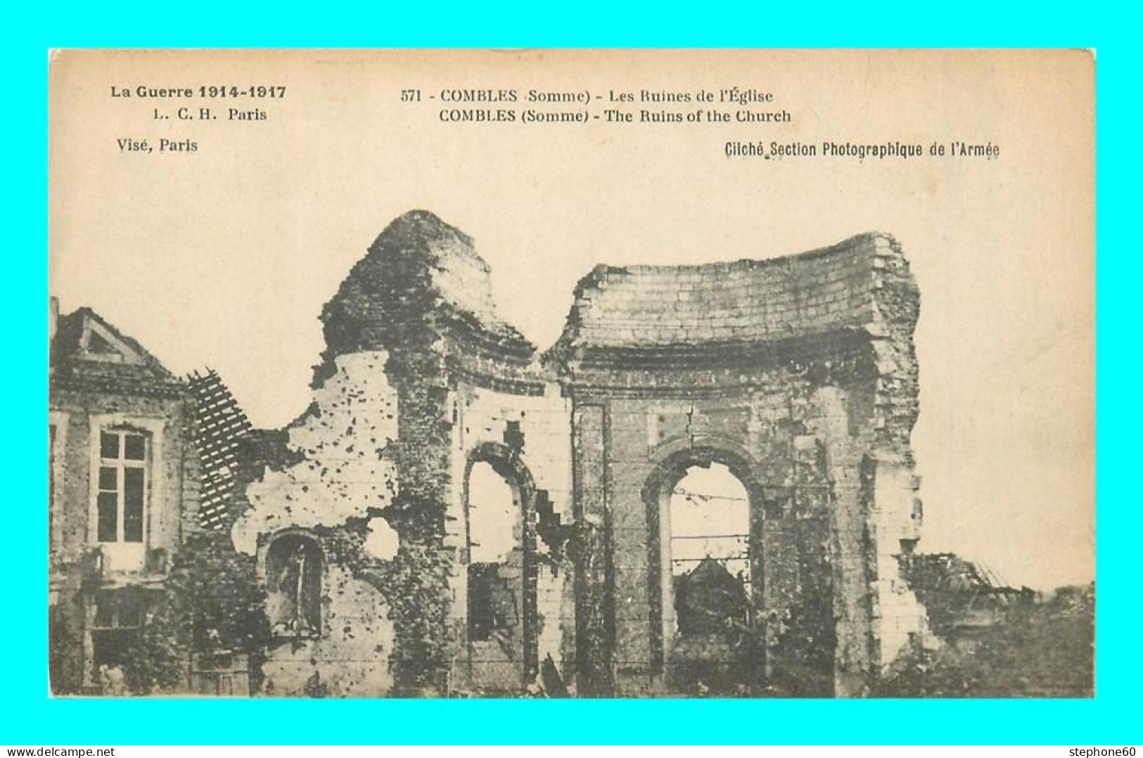 a925 / 139 80 - COMBLES Ruines de l'Eglise - Guerre 1914