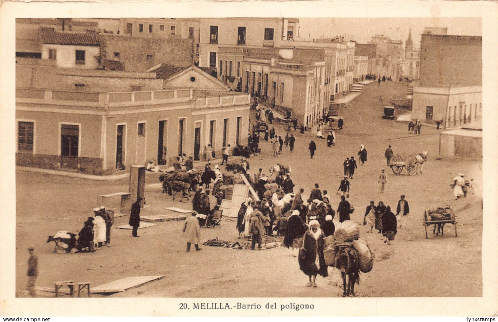 A932 Spain Melilla Barrio del poligono Natives vintage postcard