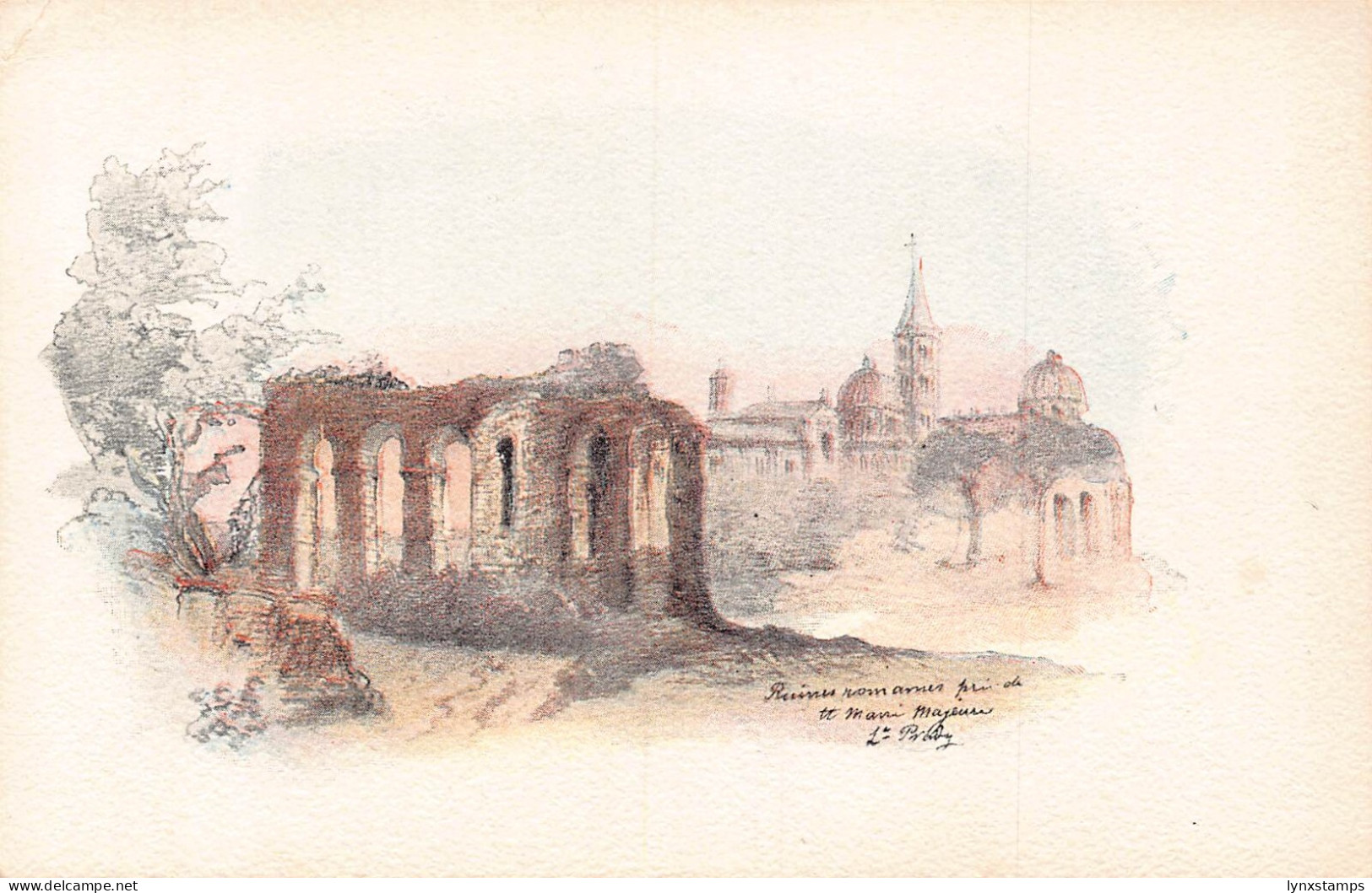 A935 Italy Rome Roma Aqua Marcia Aqueduct litho postcard