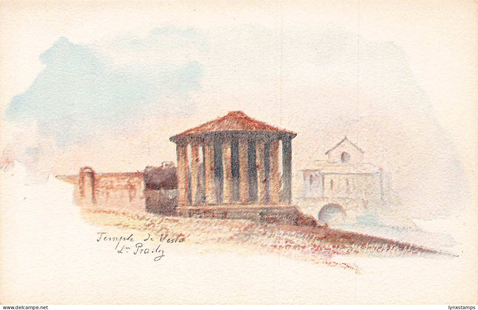 A935 Italy Rome Roma Temple of Vesta litho postcard