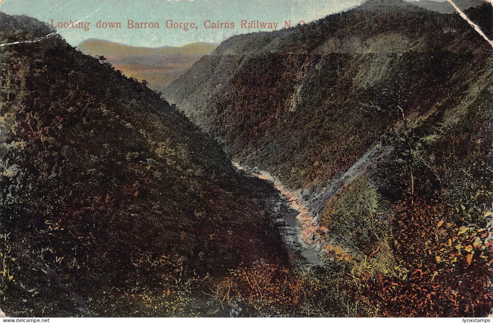 A936 Australia Looking down Barron George Cairns Railway vintage postcard