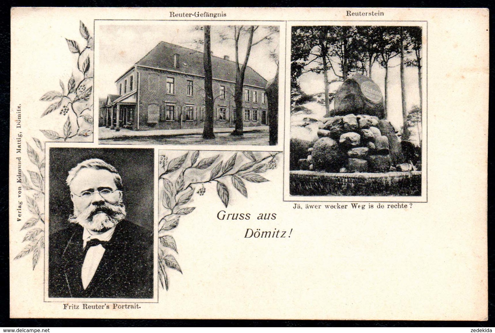 A9410 - Gruß aus Dömitz - Fritz Reuter Gefängnis Reuterstein - Edmund Mattig - n. gel