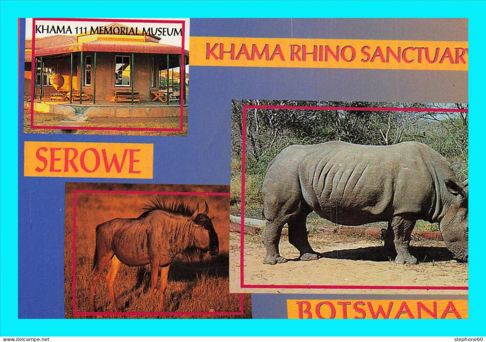 a953 / 531 Botswana Serowe - Khama Rhino Sanctuary ( Beaux timbre oiseau au dos )