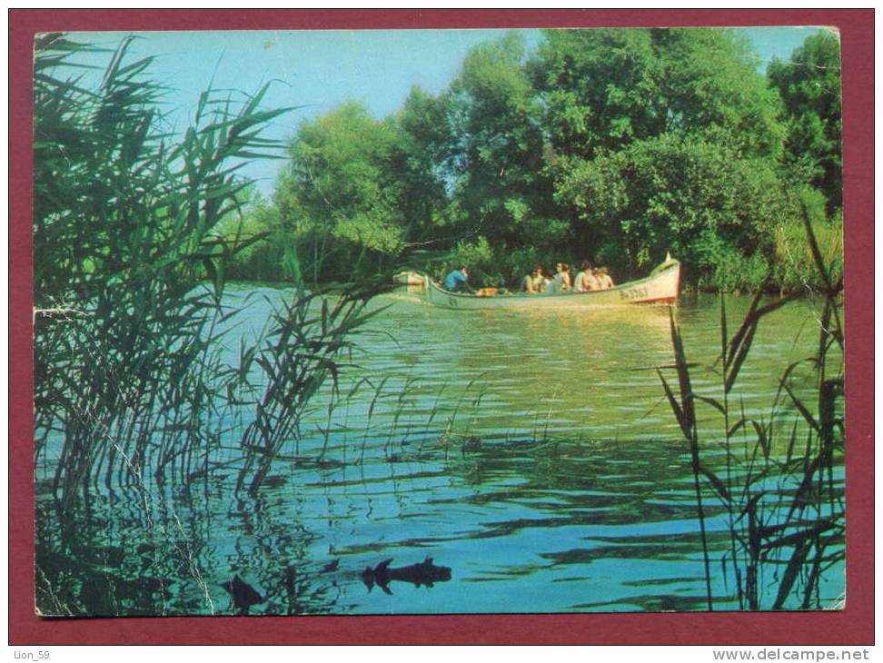 A9644 / RIVER Kamchiya Kamtschija Kamtschia  - Boat on the River -  Bulgaria Bulgarie Bulgarien 1977 Publ. "Septemvri" #
