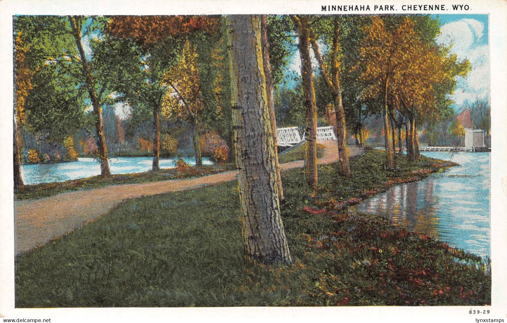 A971 US Minnehaha Park Cheyenne Wyoming vintage postcard