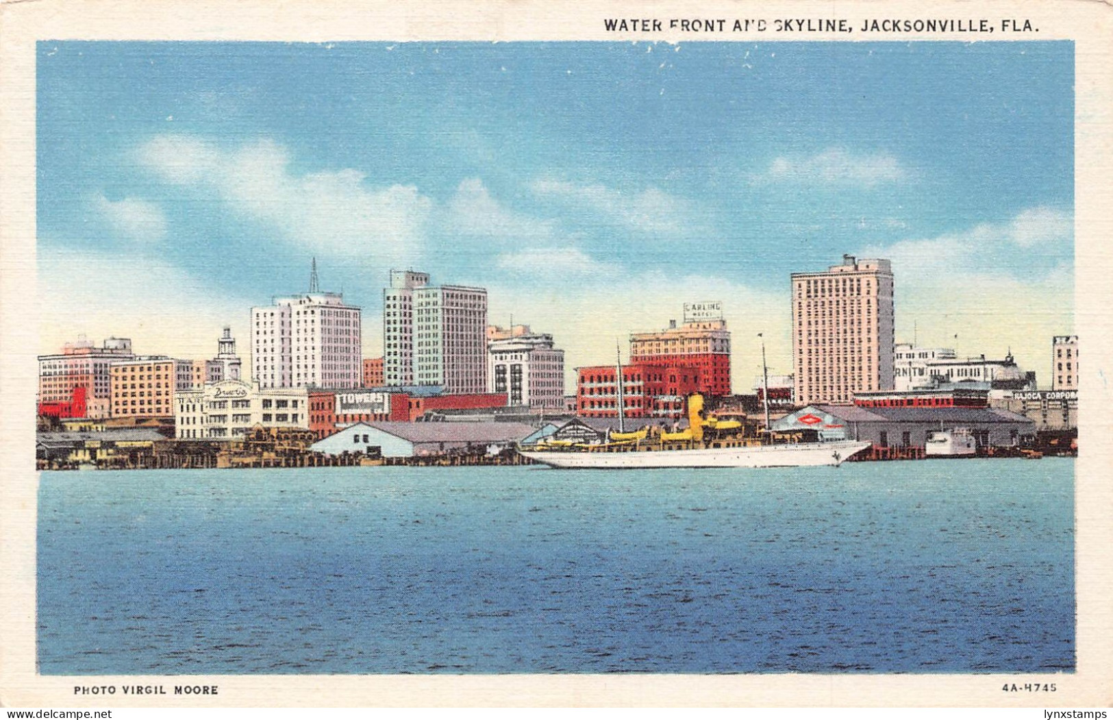A971 US Waterfront and Skyline Jacksonville Florida postcard