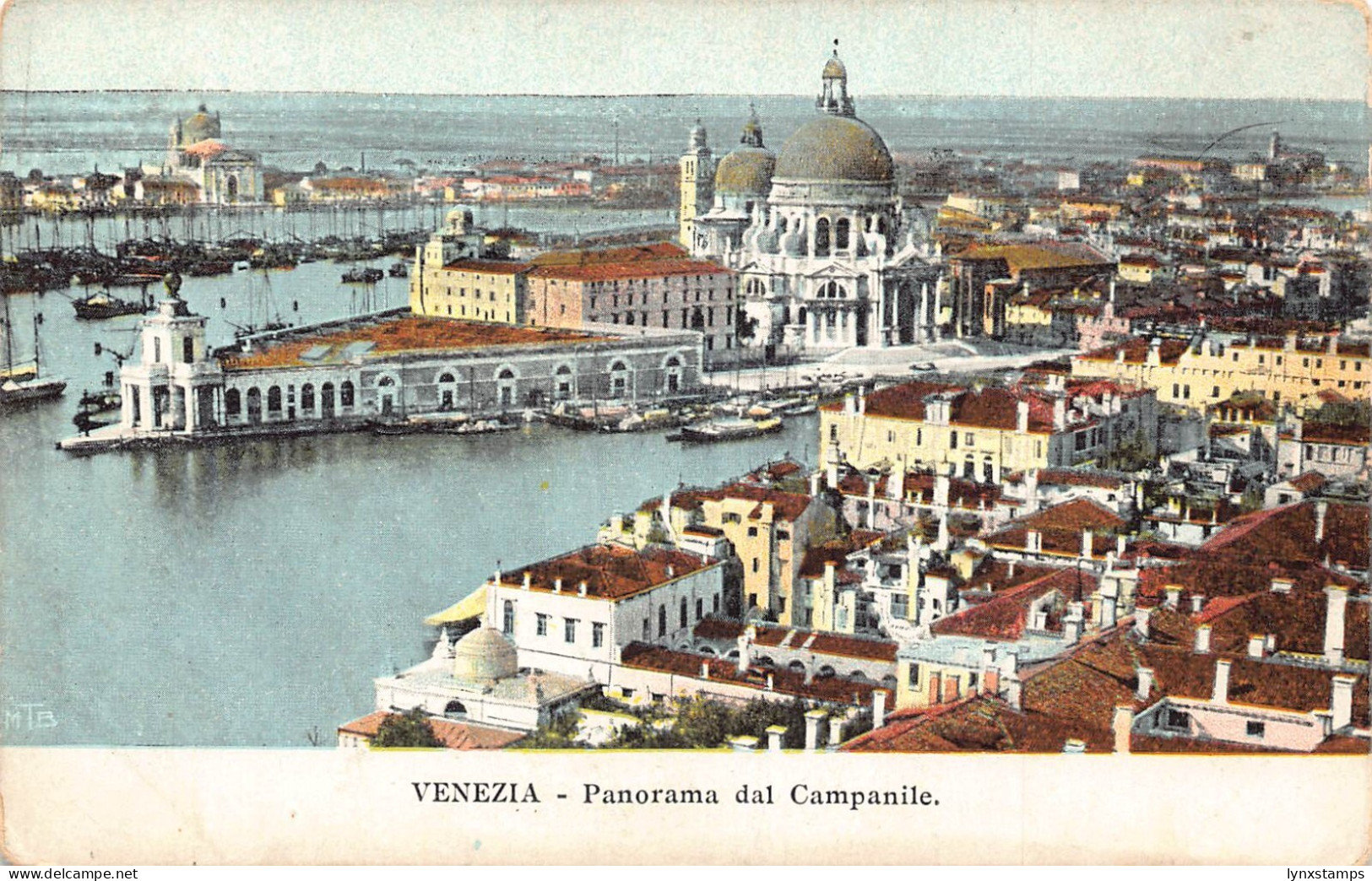 A977 Italy Venezia Venice Panorama dal Campanile vintage postcard