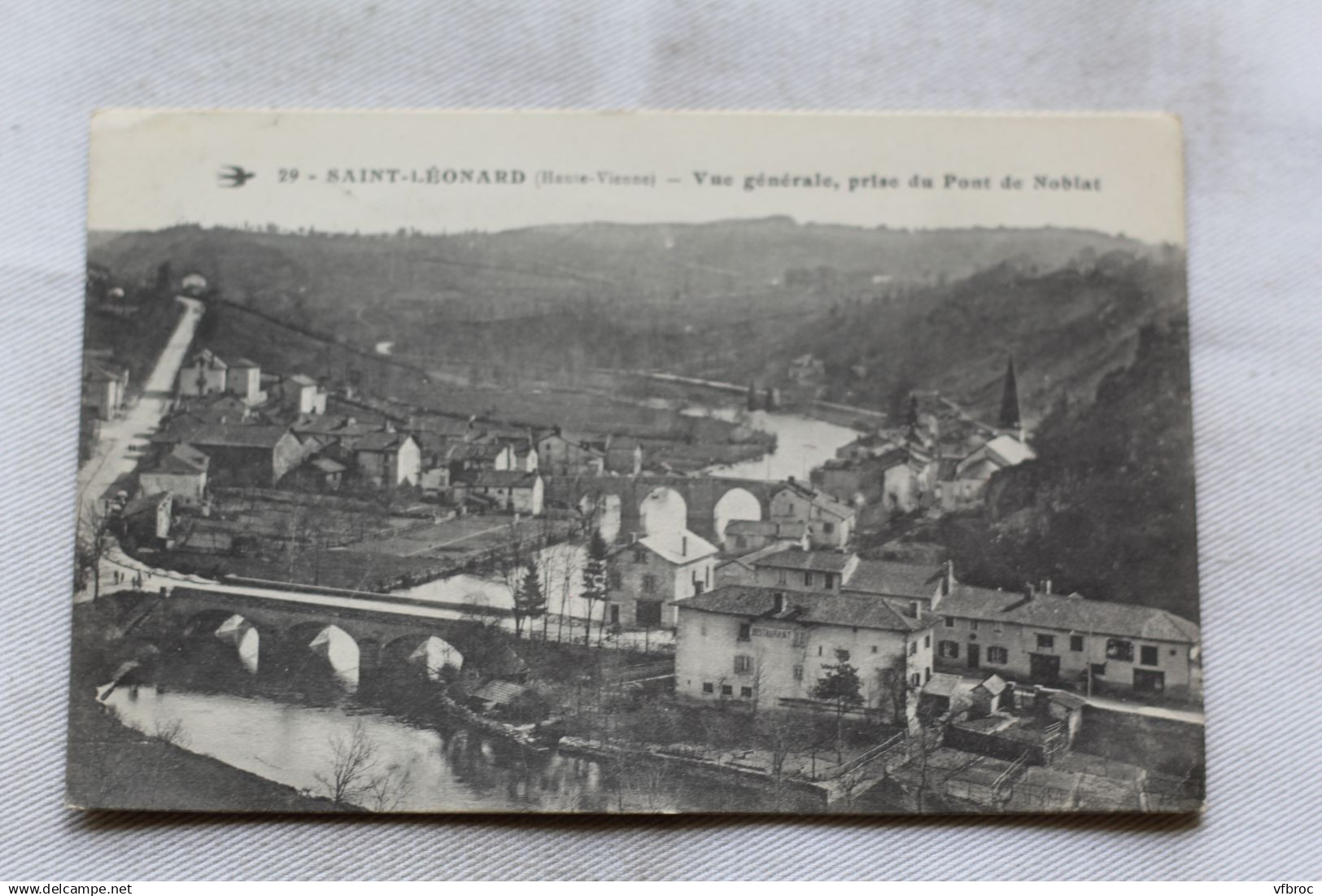 AA473, Cpa 1915, Saint Léonard, vue générale, prise du pont de Noblat, Haute Vienne 87
