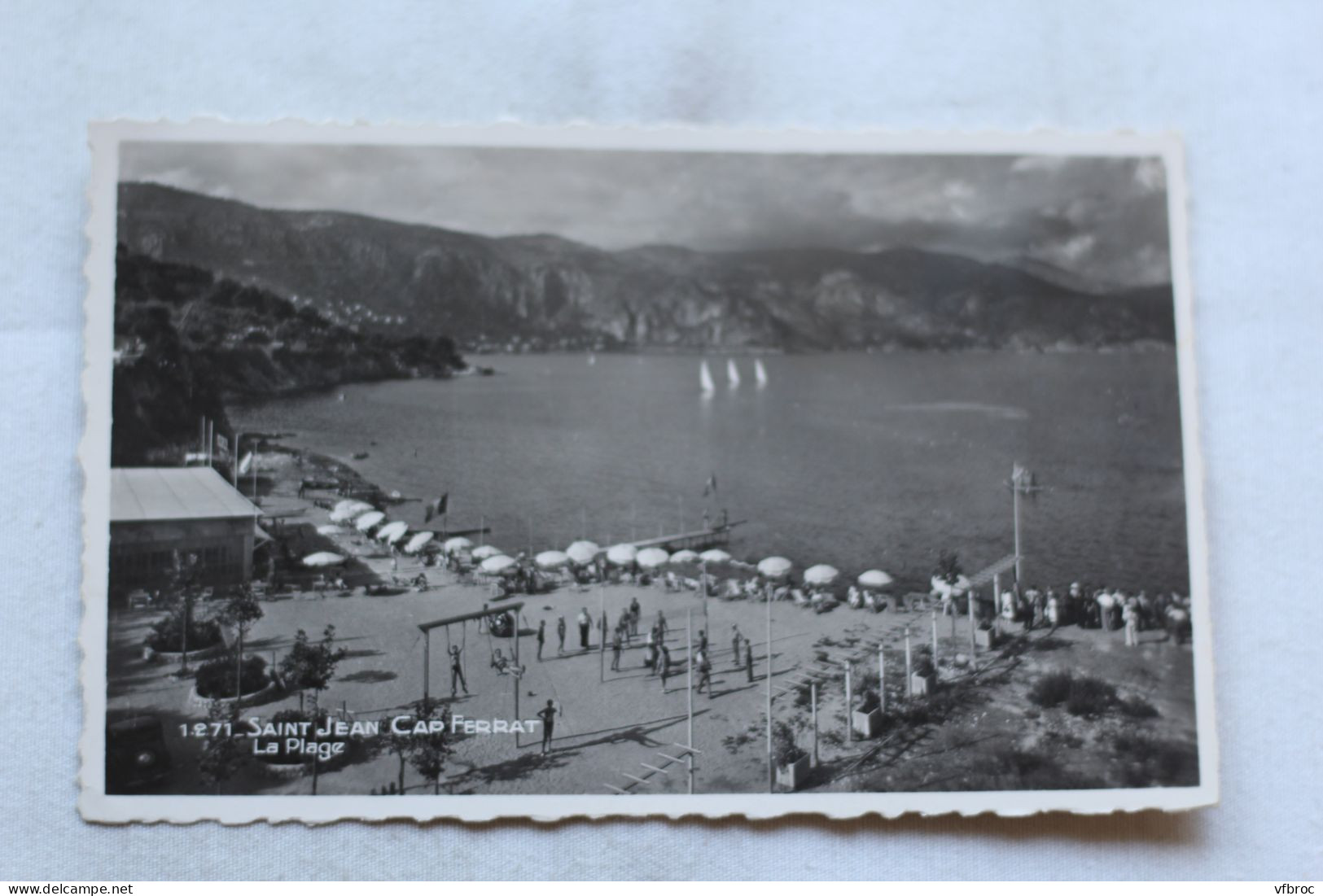 AA972, Cpsm 1950, Saint Jean Cap Ferrat, la plage, Alpes Maritimes 06