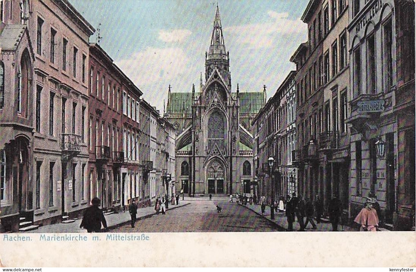Aachen Marienkirche mit Mittelstrasse Kat. Aachen