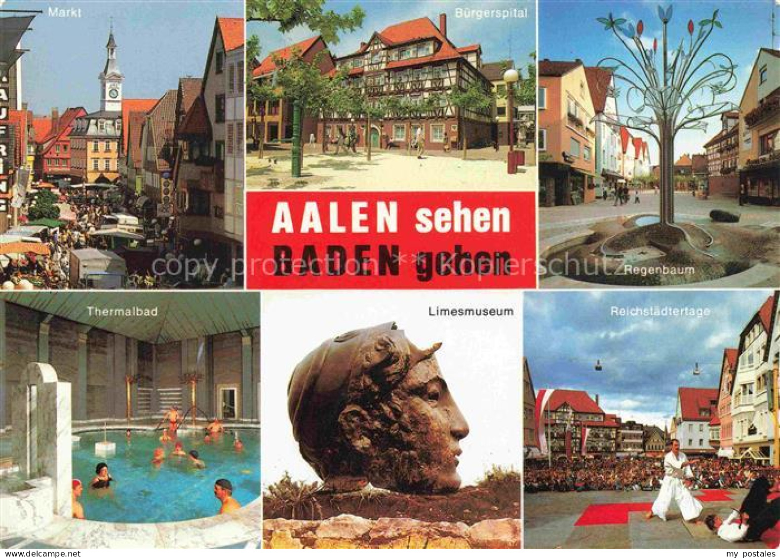 Aalen BW Markt Buergerspital Regenbaum Thermalbad Limesmuseum Reichsstaedtertage