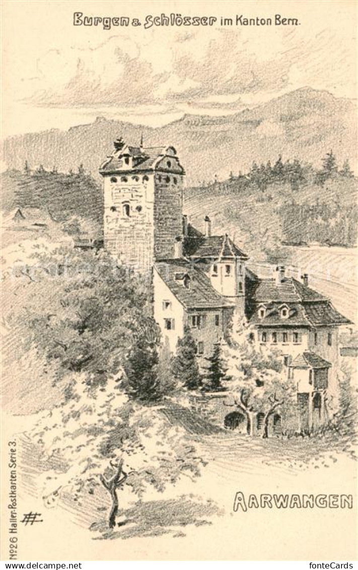 Aarwangen BE Schloss Aussenansicht Kuenstlerkarte