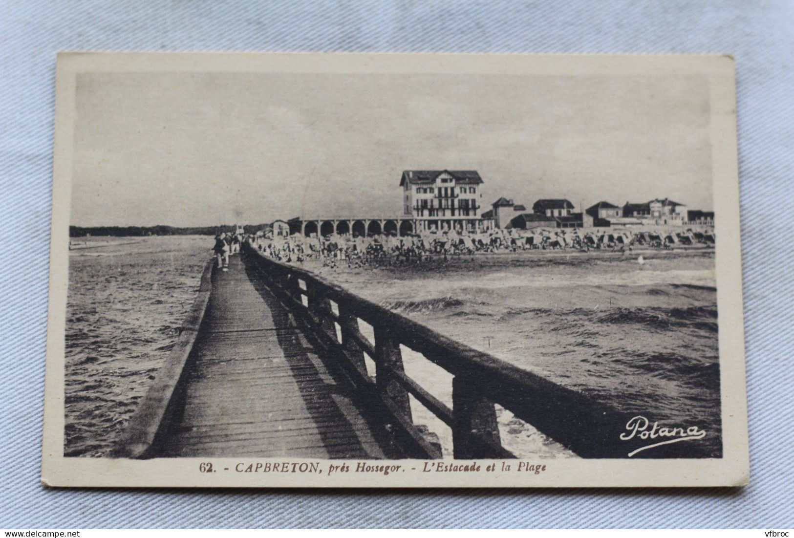 AB739, Capbreton, l'estacade et la plage, Landes 40