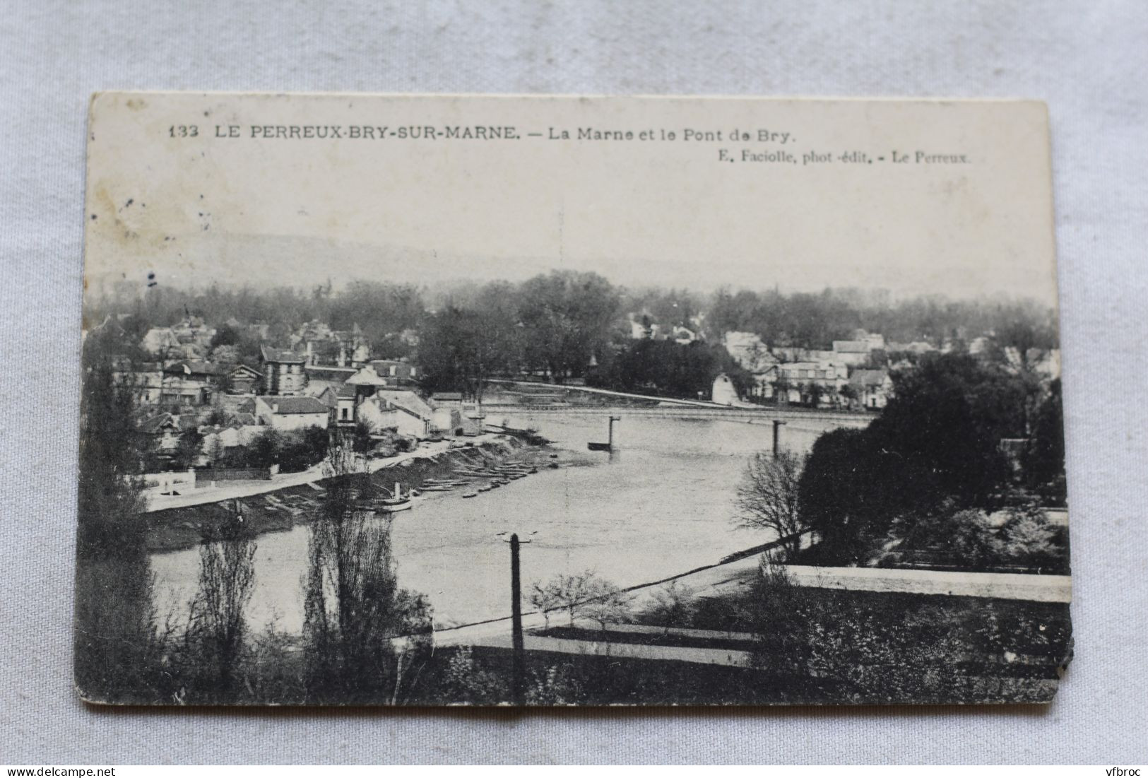 AB92, Cpa 1907, Le Perreux - Bru sur Marne, la Marne et le pont de Bry, Val de Marne 94