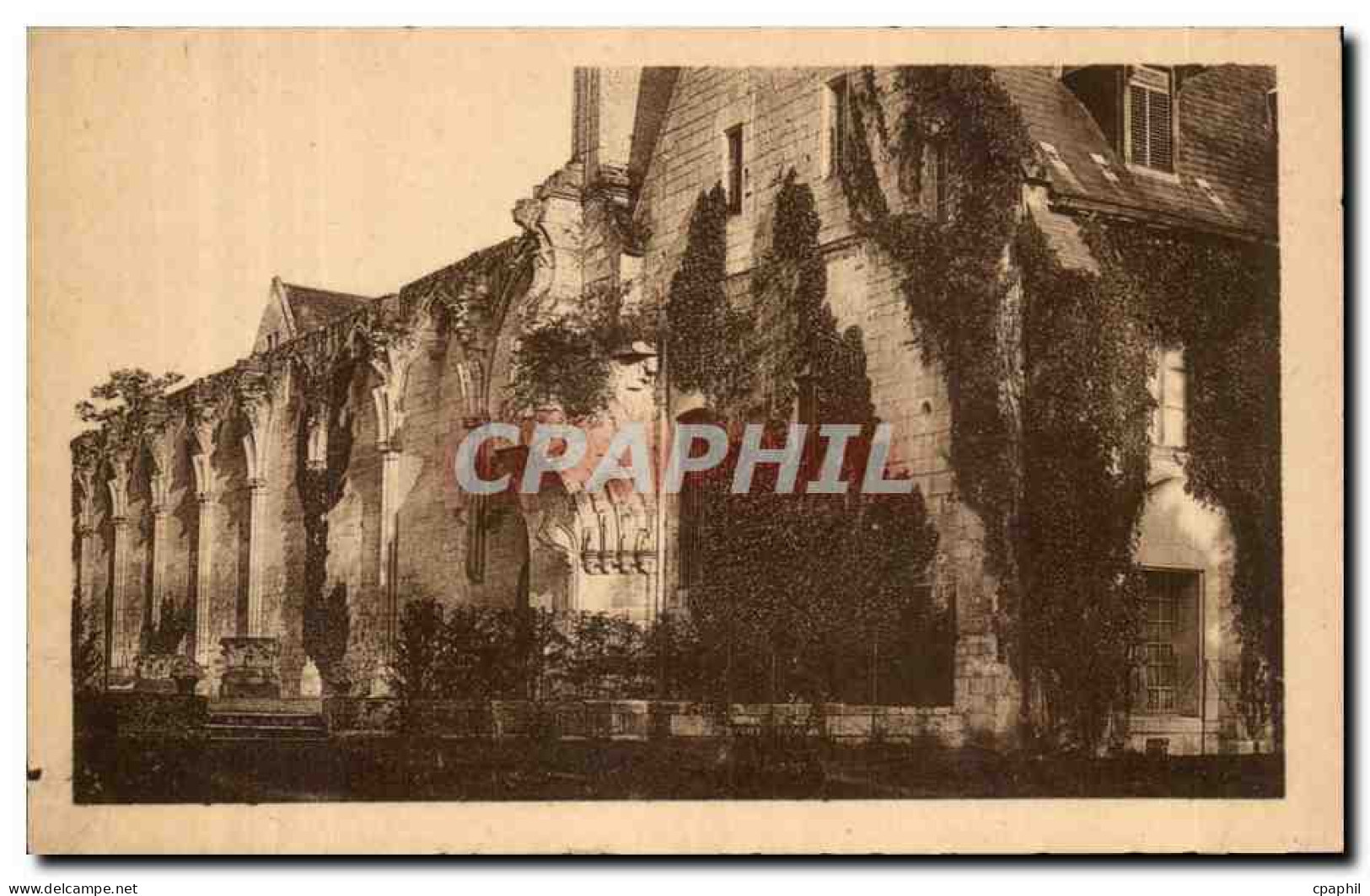 Abbaye de Royaumont CPA Asnieres sur Oise Ruines de l'abbatiale et maison des hotes