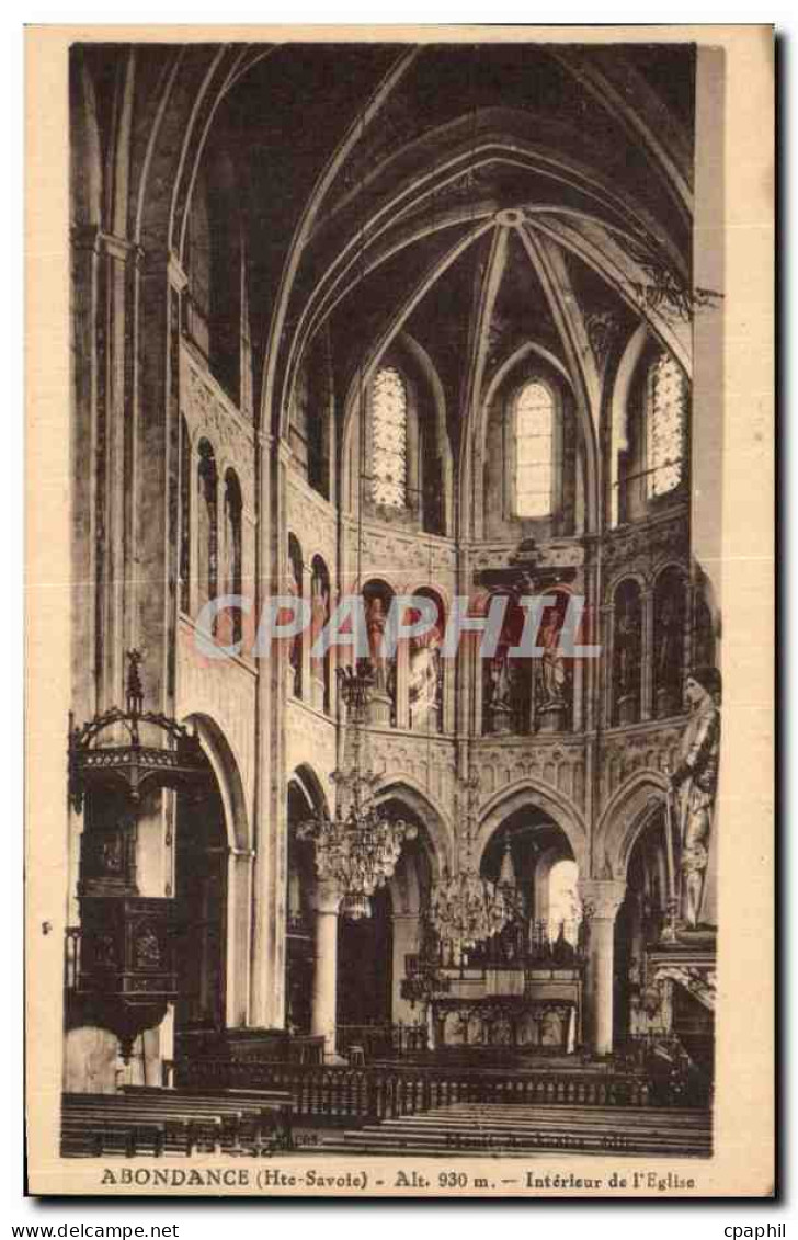 Abondance - Interieur de l'Eglise - CPA