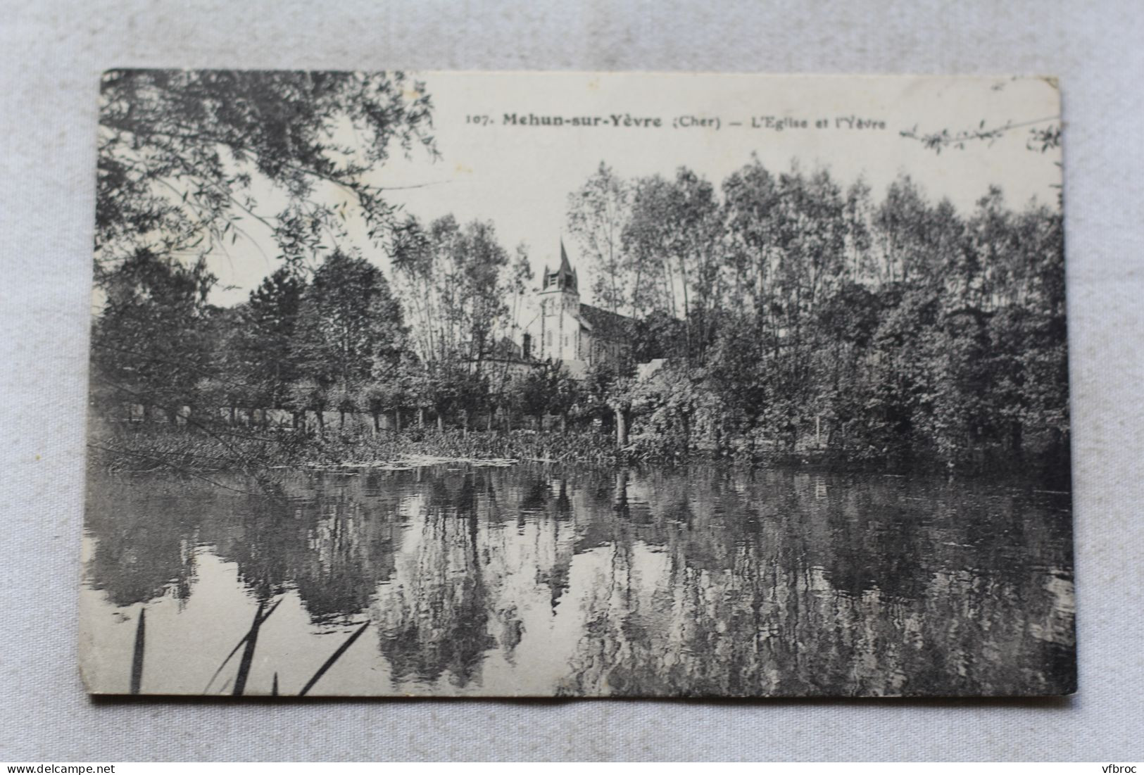AC487/3, Cpa 1936, Mehun sur Yèvre, l'église et l'Yèvre, Cher 18