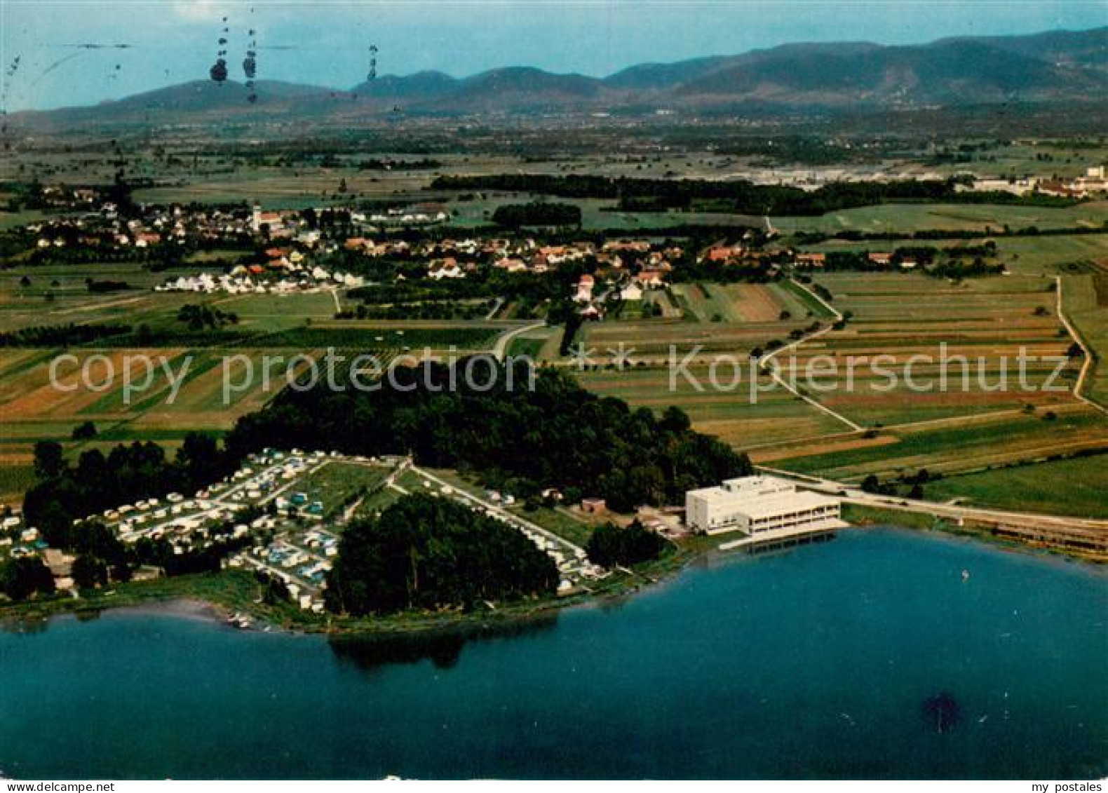 Achern Baden Campingplatz am Achernsee Fliegeraufnahme