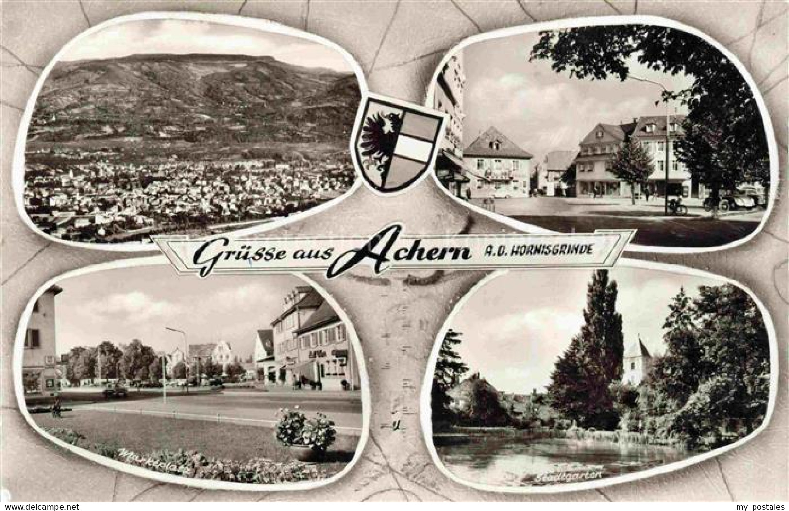Achern Baden Fliegeraufnahme Ortspartie Marktplatz Stadtgarten