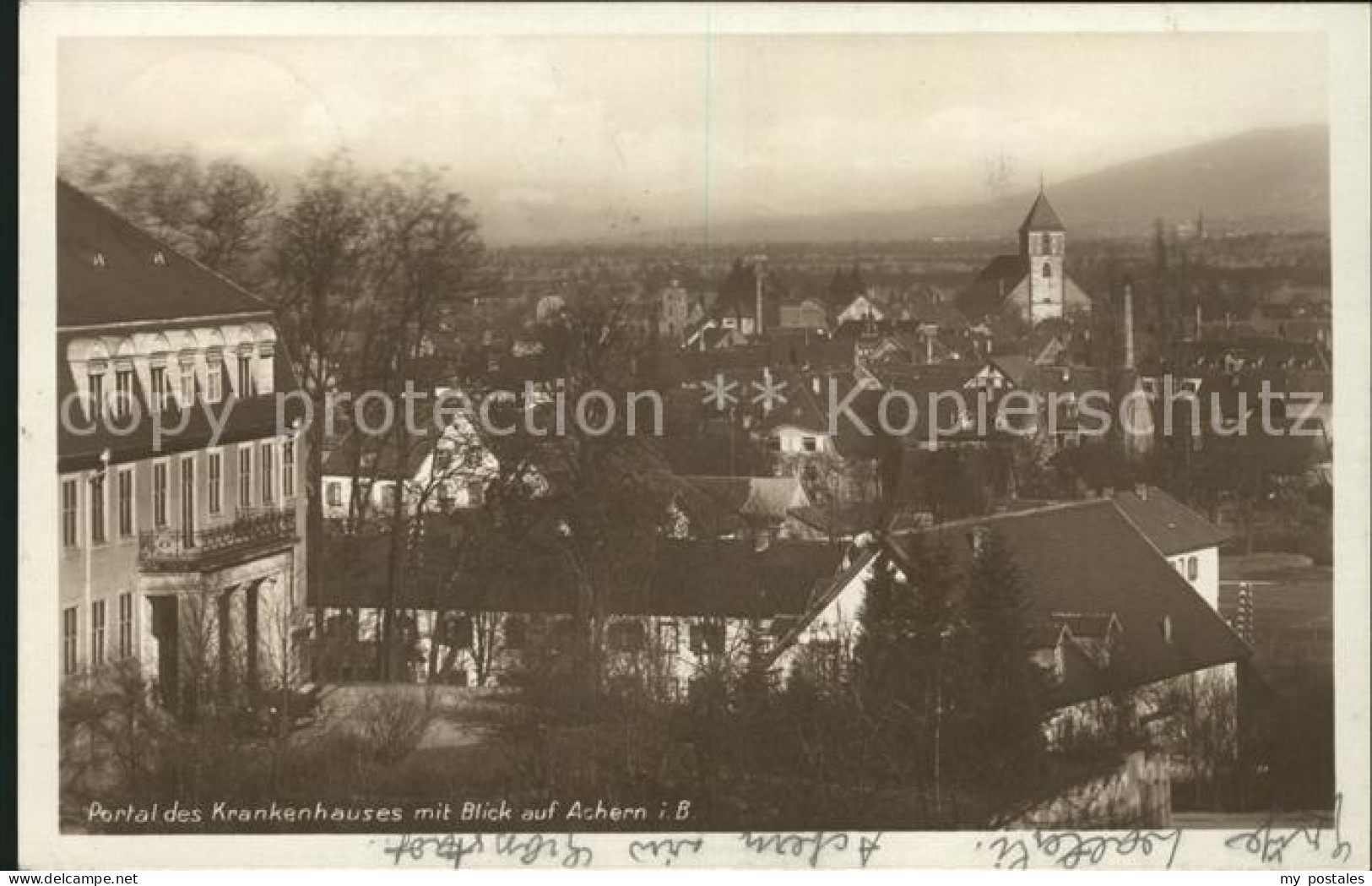 Achern Baden Stadtblick mit Krankenhaus
