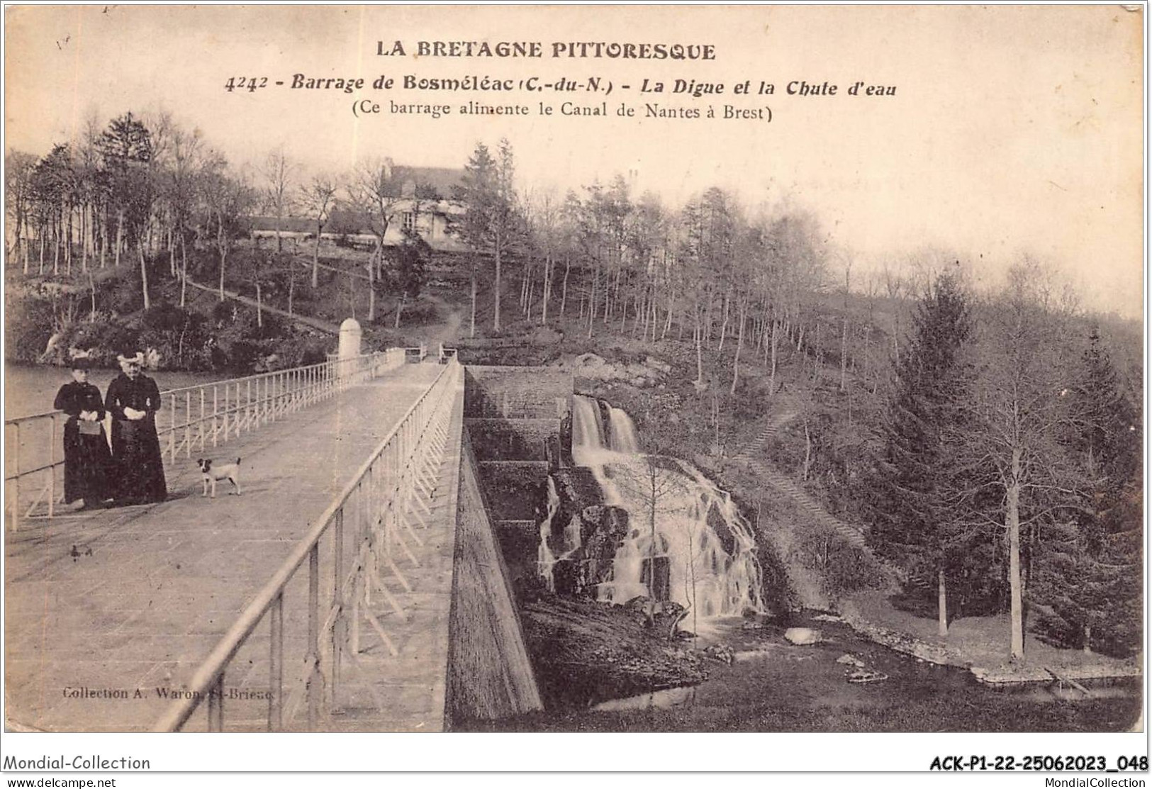 ACKP1-22-0025 - BARRAGE DE BOSMELEAC - la digue et la chute d'eau