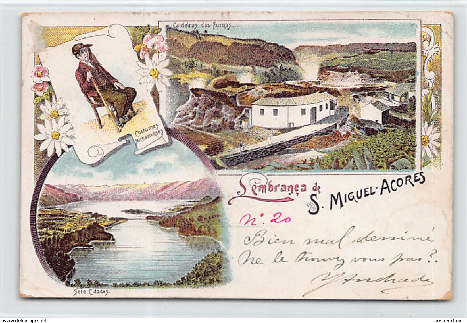 Açores - SÃO MIGUEL - Litografia - Caldeiras das Furnas - Costumes Michaelenses - Séte Cidades