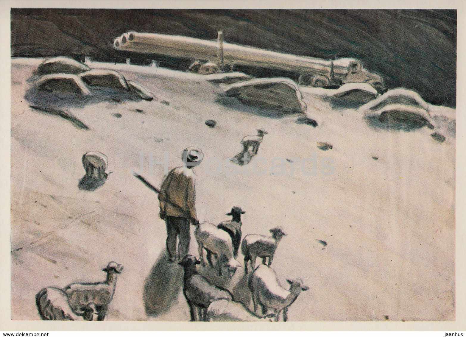 across Kyrgyzstan by V. Rogachev - Montain Roads - illustration - 1979 - Russia USSR - unused