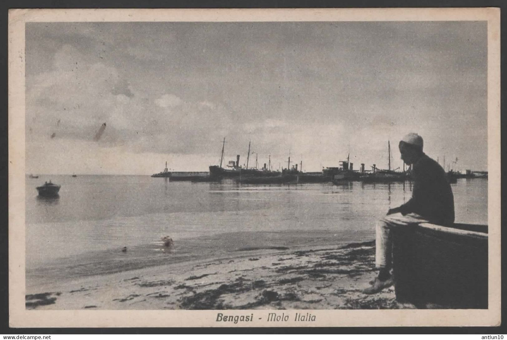 $#$#(AD2602)-LIBYA-LIBIA-Bengasi-Molo Italia, usata 1937