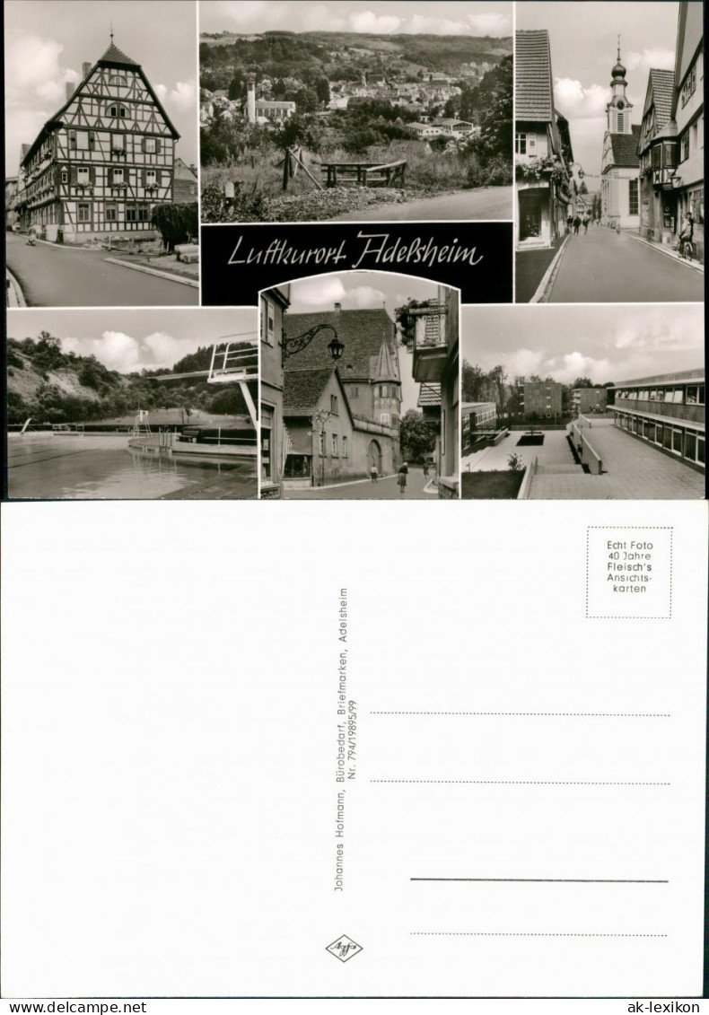 Adelsheim Mehrbild-AK mit Strassen, Freibad, Fachwerkhaus uvm. 1960