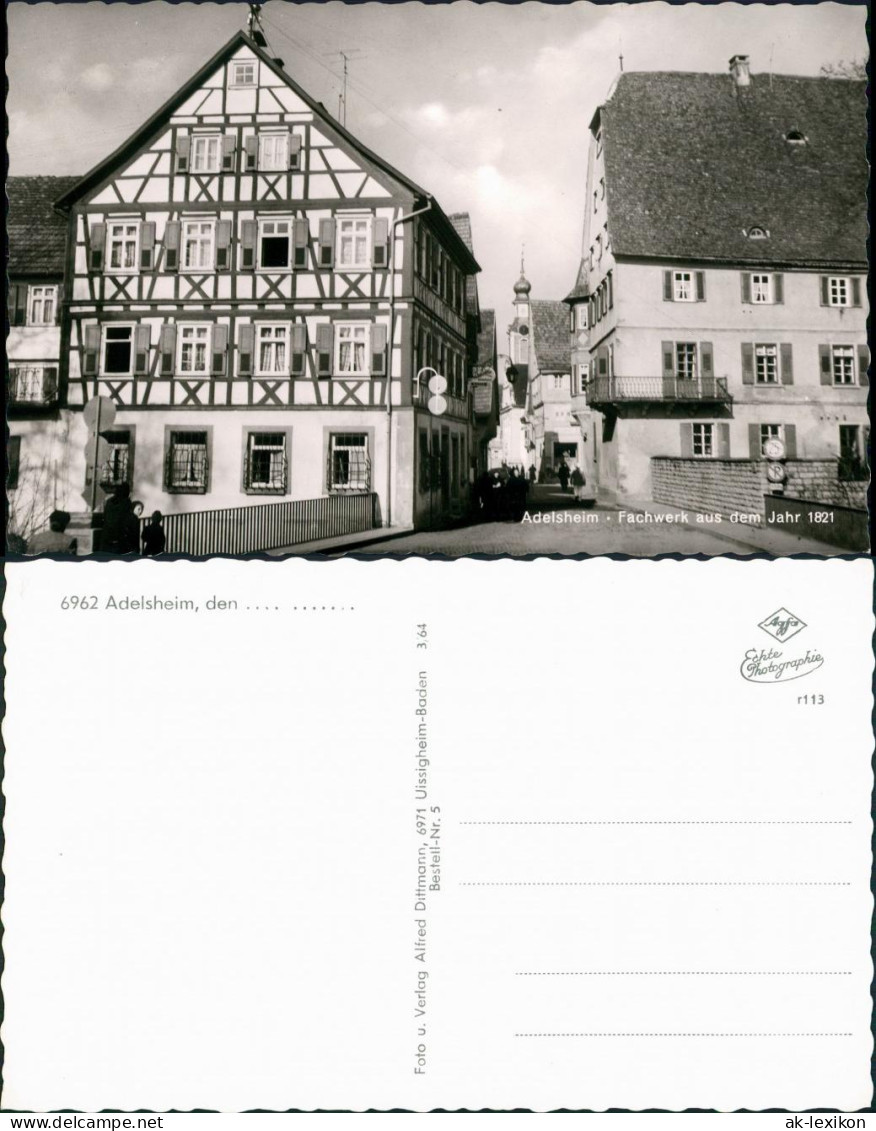 Adelsheim Strassen Partie Fachwerk Häuser aus dem Jahr 1821 1960