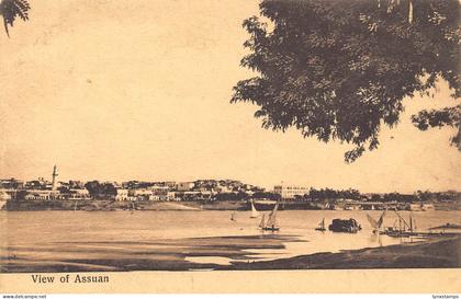 B663 Egypt View of Assuan Boats vintage postcard