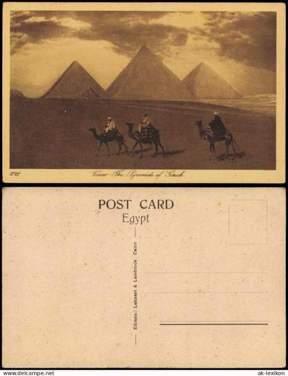 Kairo القاهرة Cairo The Pyramids Gizeh Pyramiden, Einheimische auf Kamelen 1910