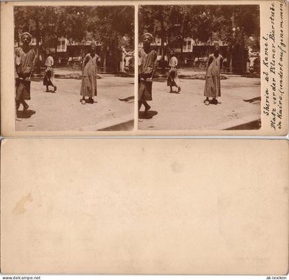 Kairo القاهرة Typen vor der Pilsner Bierstube CDV Kabinettfoto 1909 Privatfoto