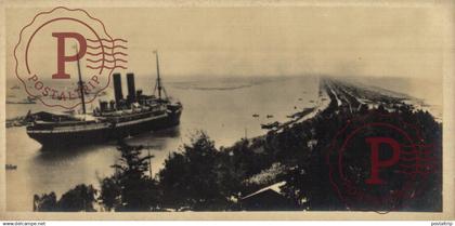 EGIPTO. EGYPTE. EGYPT. RPPC. PORT SAID. ENTREE DU CANAL. 15X7CM FOTOGRAFICA. BARCO BATEAU SHIP