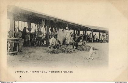 CPA Djibouti Dschibuti, Marche au Poisson a Viande