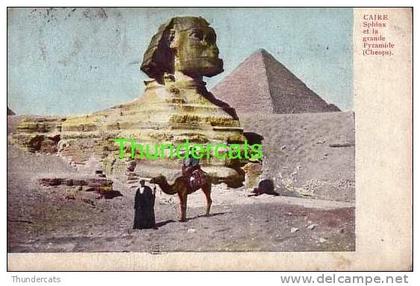 CPA EGYPTE EGYPT CAIRE SPHINX ET LA GRANDE PYRAMIDE CHEOPS