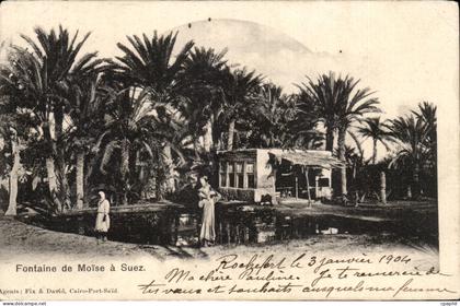 CPA Fontaine de Morse a Suez Egypte Egypte