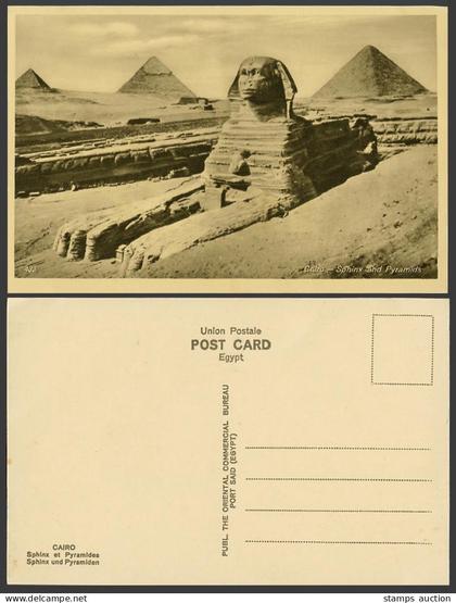 Egypt Old Postcard Le Caire Cairo Sphinx and Pyramids Pyramides Pyramiden No.433