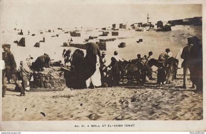 Well At El-Arish Egypt Antique Postcard