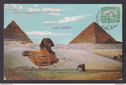 Vintage postcard EGYPT Cairo Sphinx and Pyramids
