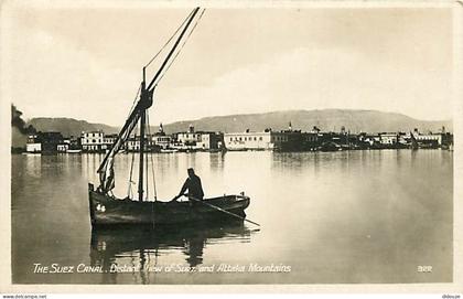 Carte Postale Ancienne - Egypte - Suez - Canal de Suez - Vue sur Suez et les Montagnes de l'Attaka - Animée - Carte Neuv