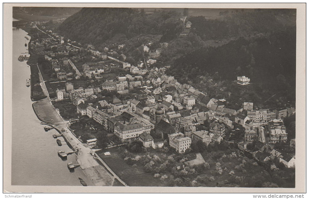 Aero AK Bad Schandau Luftbild Fliegeraufnahme Schlossbastei Kirnitzschtal bei Rathmannsdorf Wendischfähre Prossen Ostrau