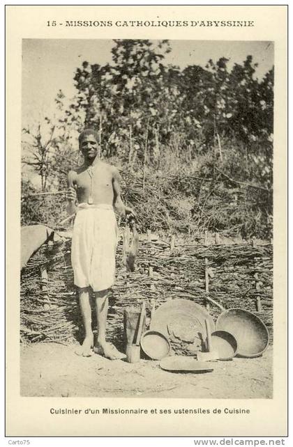 Ethiopie - Missions Catholiques Abyssinie - Cuisinier et ustensiles