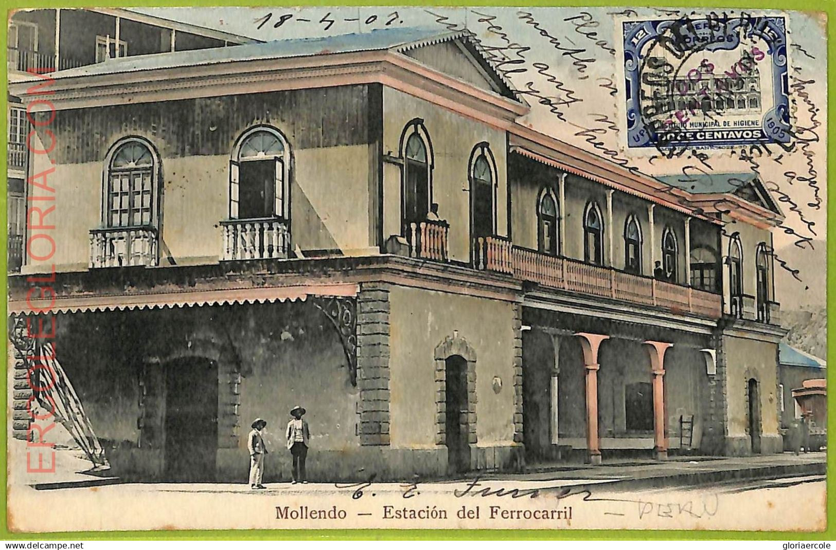af2304 - PERU  -  Vintage Postcard - Mollendo - 1907