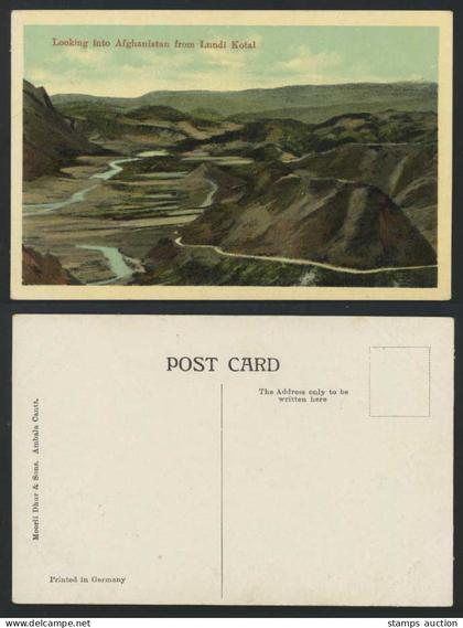 India Old Postcard Looking Afghanistan from Lundi Kotal Landi Kotal