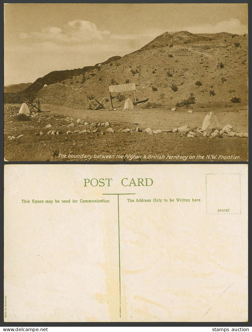 Afghanistan Pakistan Old Postcard Boundary between Afghan British Territory NWFP