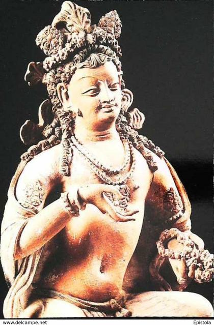 ►    Afganistan Monastère Fondukistan Devata assis delassement royal