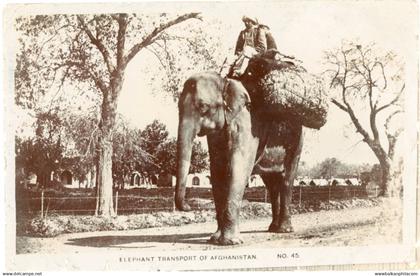 Afghanistan Elephant Transport photocard