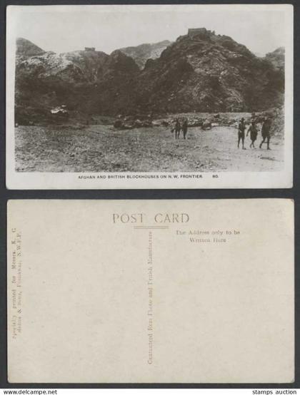 Afghanistan Pakistan Old Postcard Afghan & British Blockhouses Soldiers N.W.F.P.